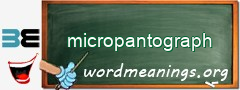 WordMeaning blackboard for micropantograph